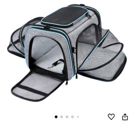 Airline Approved Pet Carrier, Large Soft Sided Pet Travel TSA Carrier 4 Sides Expandable Cat Collapsible Carrier with Removable Fleece Pad and Pockets