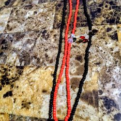 Cherry 🍒 & Black Glam Waistbead Set 🍒