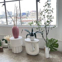 Assortment Of Cute Decor Vases & Faux Fake Plant Stems 