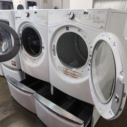 SET WHIRPOOL WASHER AND DRYER WITH WARRANTY ELECTRIC 
