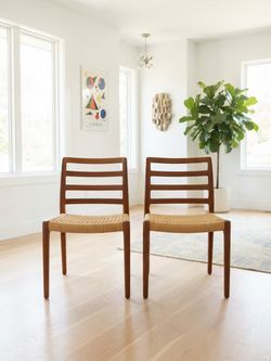 Vintage J.L. Møller Model 85 Danish Teak Chairs