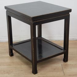 🖤 Chinese-Style Ebonized Side Table — 2-Tier — $65 (LAX / Playa del Rey)