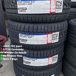 225/45R17 Falken Ziex All Season New Set of Tires Installed and Balanced Set de Llantas Nuevas Instaladas y Balanceadas