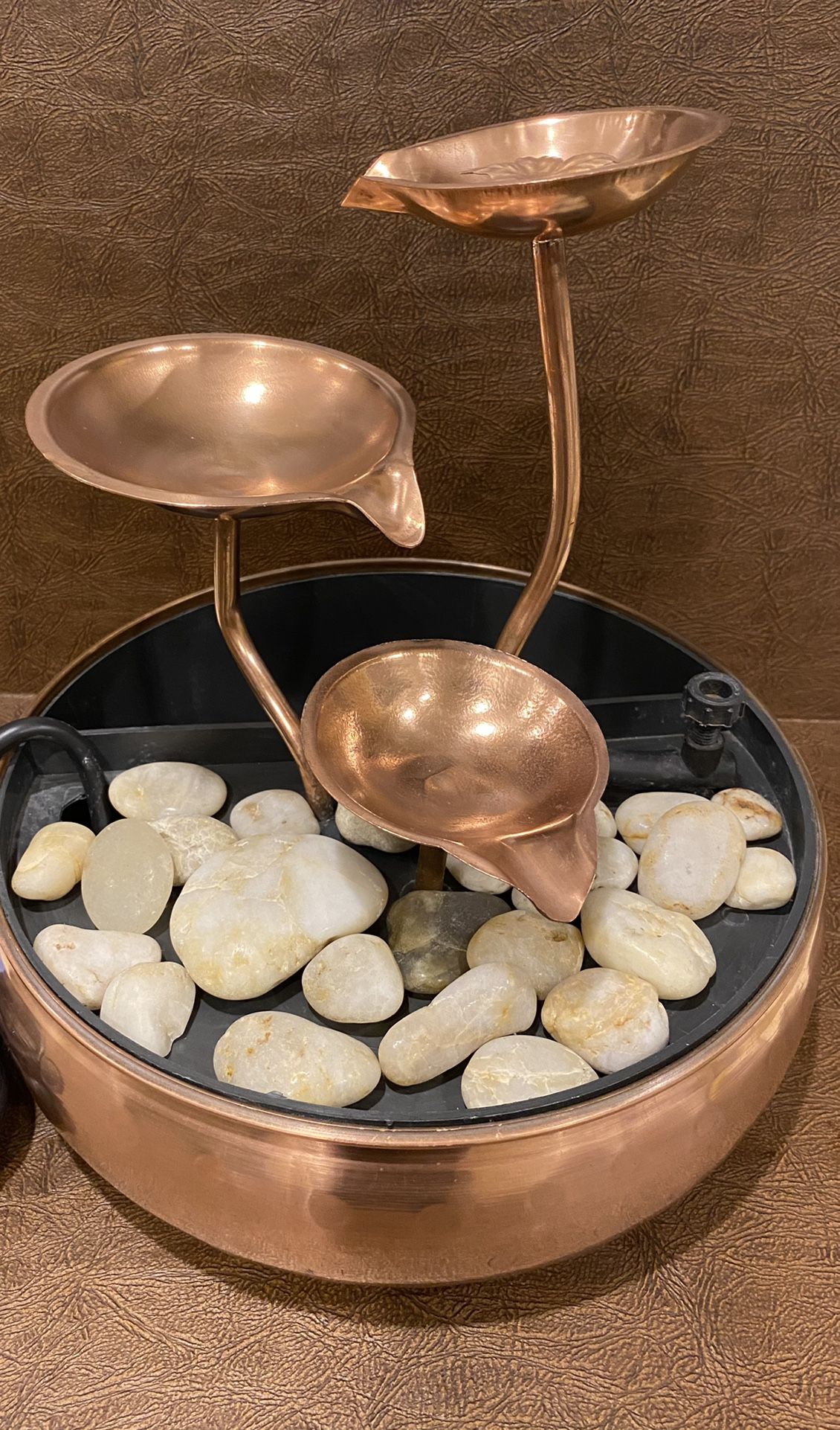 Raintree 10 1/2" Tall Copper Planter Tabletop Water Lilly Fountain