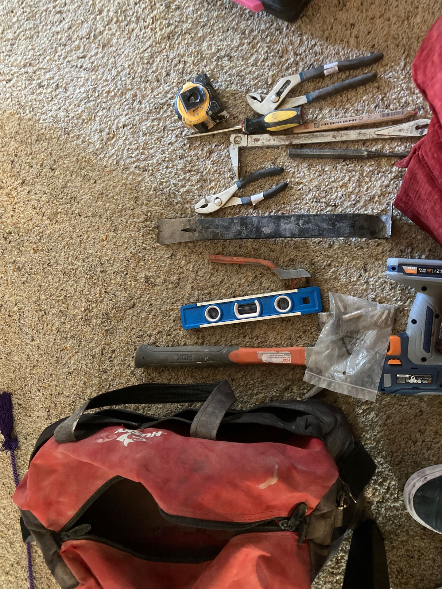 Tools with tool bag.