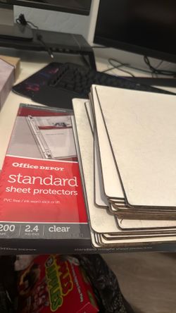 White boards and sheet protectors 200 count (brand new)