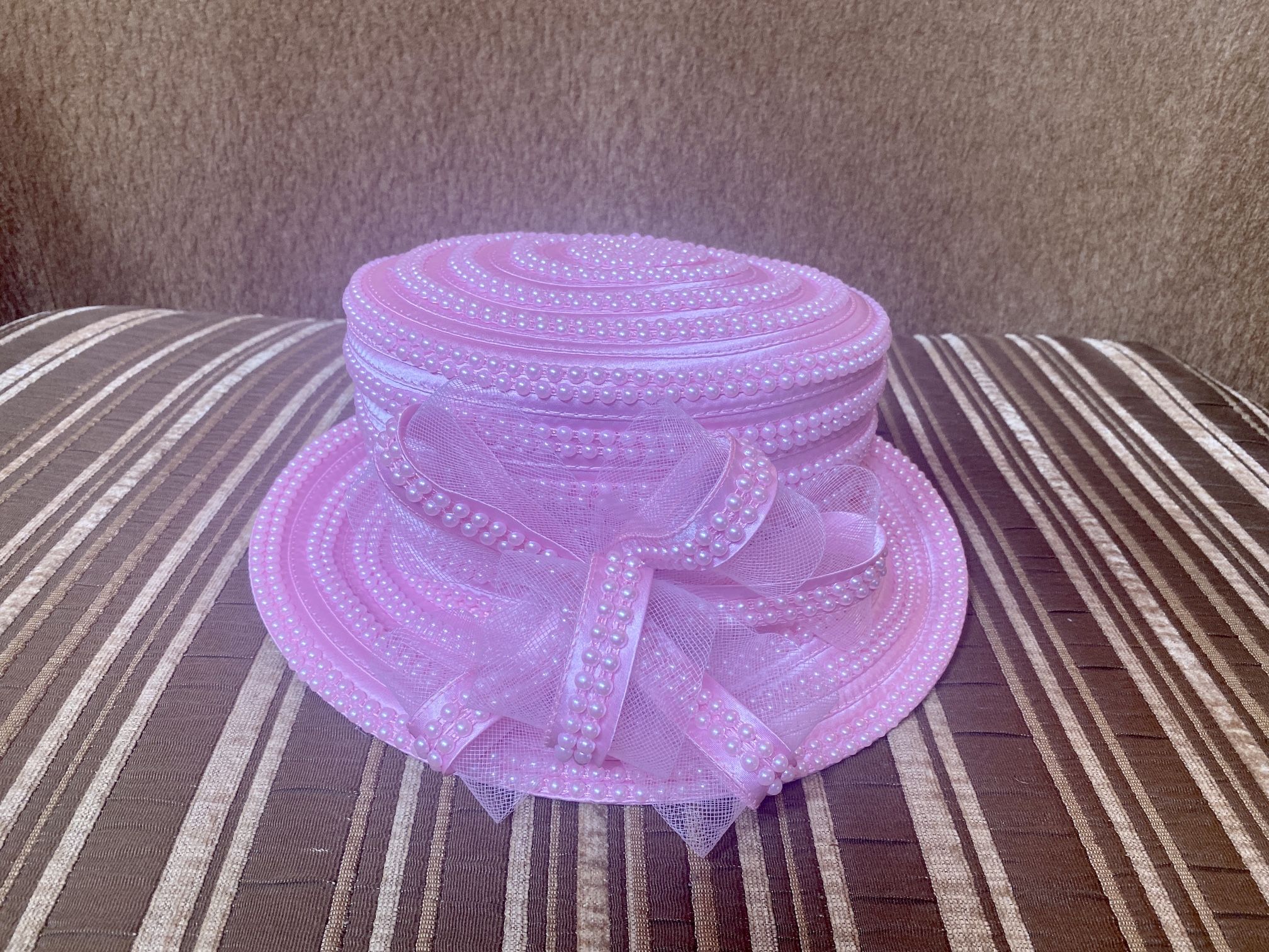 Pink/ White Church/Wedding Hat (New)