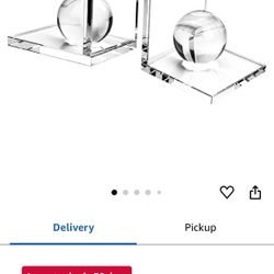2 Matching Clear Bookshelf Bookends 