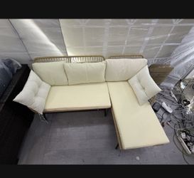 New 72" Sectional L-Shape Wicker Outdoor Patio Sofa