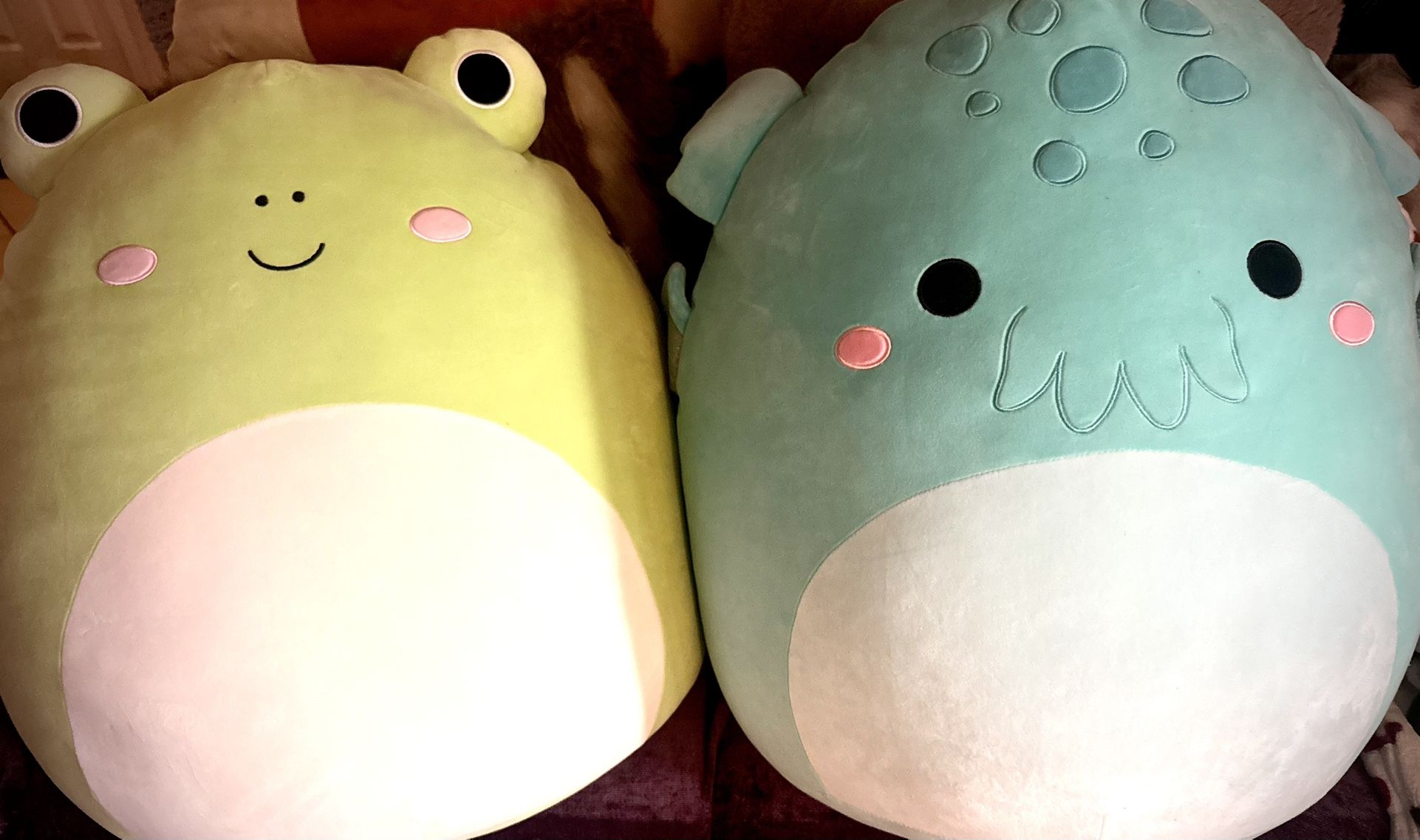 Wendy The Frog 24in Giant Squishmallow And Theotto The Blue Cthulhu  24in Squishmallow