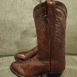 Tony Lama Round Toe Dark Red Western Boots SG1046 Men's Size 12 D