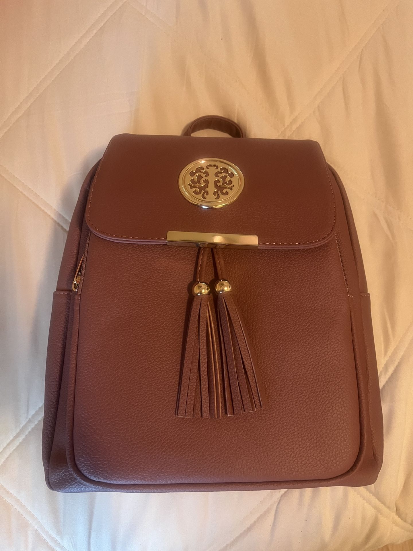 Backpack With Tassel + Gold Plate