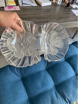 Beautiful vintage glass double bowls