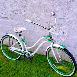 Classic Phat Cycle Sea Crest 26" Beach Cruiser Bike Bicicleta Basket 