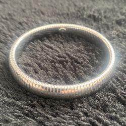 Vintage Monet Flex Snake Chain Bracelet Silver Tone Slip On Stretch Bracelet