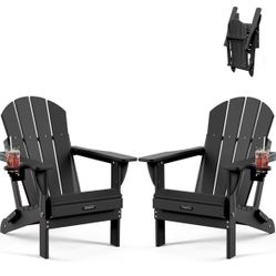 Black Foldable Adirondack Chairs (new) 4 