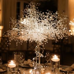 Crystal Tree Wedding Centerpiece With Fairy Lights