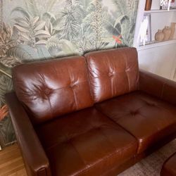 Brown Leather Office Couch