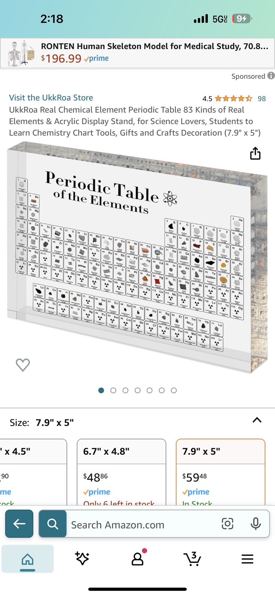 Large Periodic Table Of Elements With Real Elements