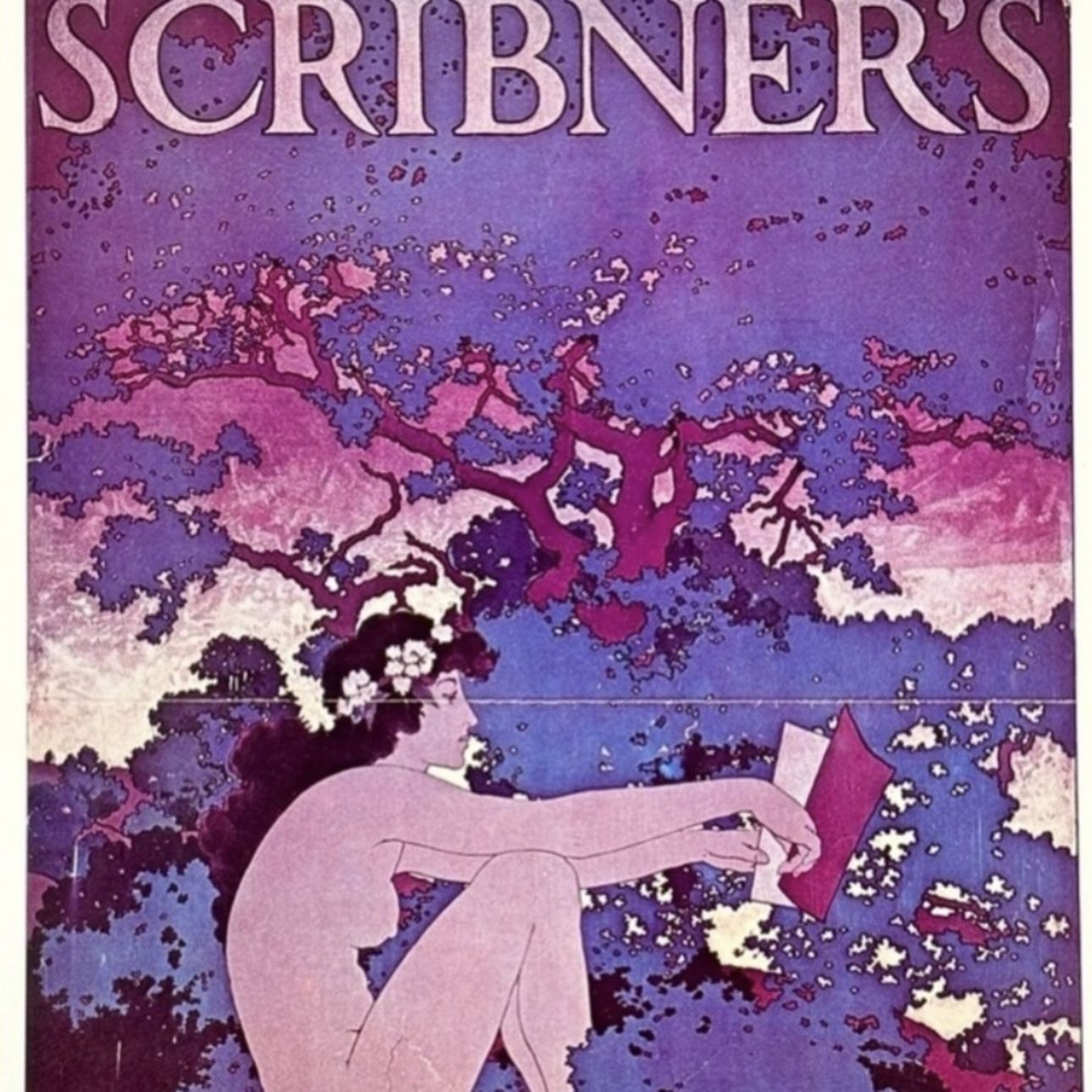 SCRIBNERS Original Vintage Print Poster Maxfield Parrish Art Deco Artist Antique Fine Collectible Neo Classical Allegory Allegorical Painter