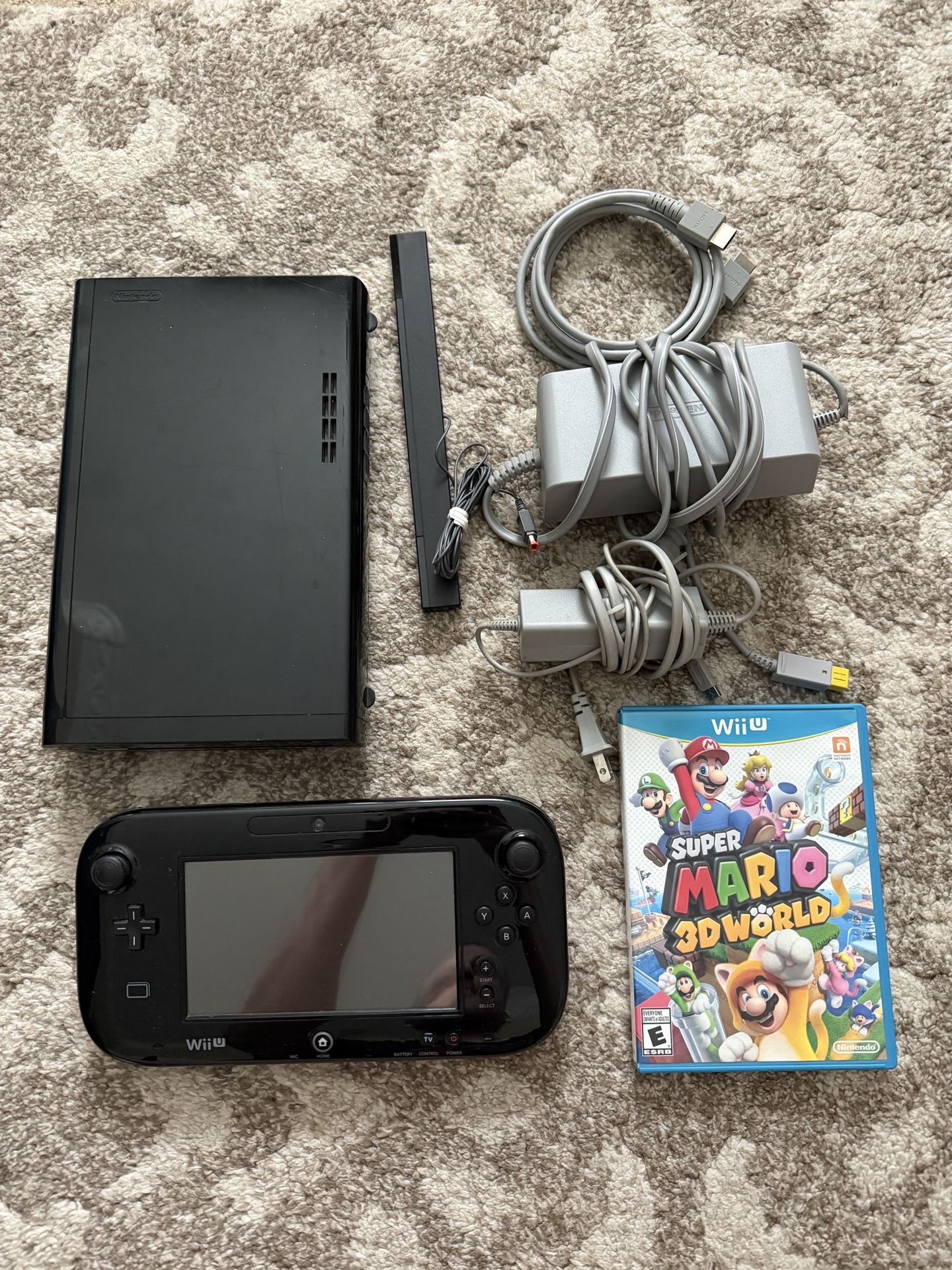 Nintendo Wii U Console Black With Super Mario 3d World