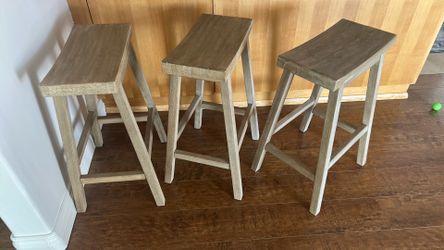 Pottery Barn Tibetan Bar Stools set of 3