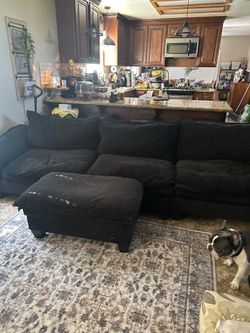 Navy blue sofa