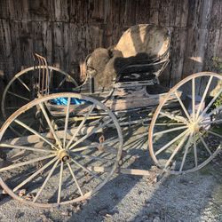 antique runabout horse-drawn buggy. 