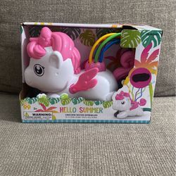 Unicorn Water Sprinkler & Inflatable Arm Bands 