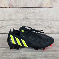 Adidas Predator Edge .1 L FG Soccer Cleats Black Yellow Shoes GW1023 Men's 6.5