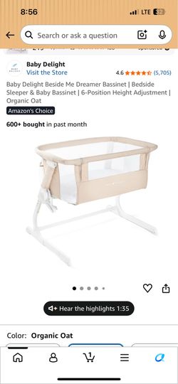 Baby delight bedside bassinet oat with Burt’s bees baby organic cotton sheets (2)