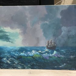 Seascape Acrylic Painting—14”x18” Panel—Unframed