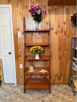 Leaning ladder shelf