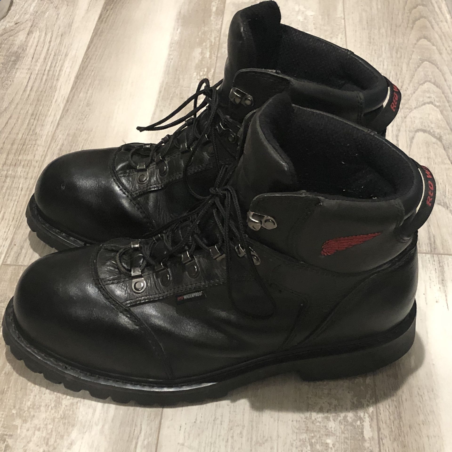 Red Wing Steel Toe Boots, waterproof Mens size 10