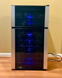 Premium Dual-Zone Wine Cooler Refrigerator . Works Great