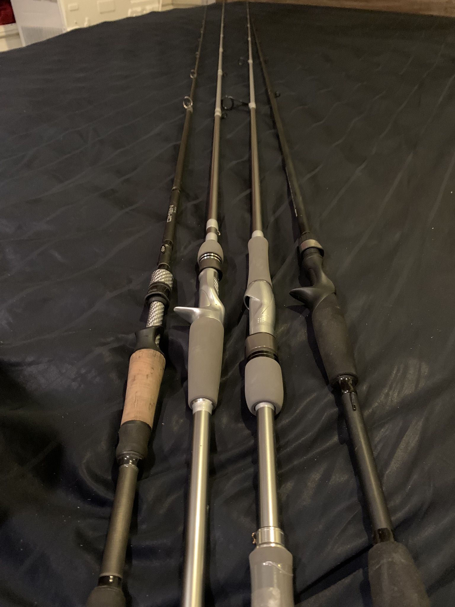 4 Rod Lot (2) Daiwa Tatula Elite Ags,Omen Black,Quantum Escalade Hd 