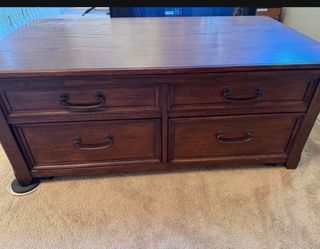 Coffee Table With Lift Top And Drawers (D26”x W46” x H18.5”)
