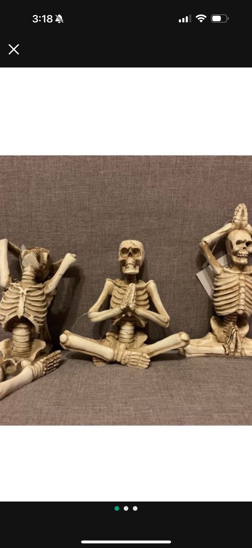 ☠️3 Skeletons Halloween Decor 5”