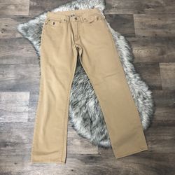 EUC POLO RALPB LAUREN MENS KHAKI JEANS 32x32