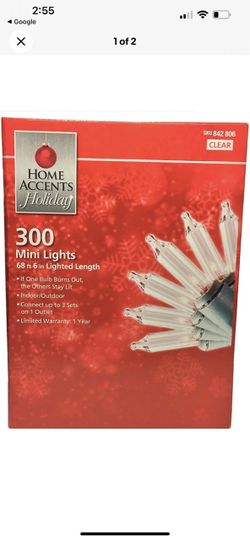 300 Mini Lights, 68 ft 6" Lighted Length NEW
