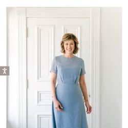 Revelry Becca Chiffon Dress- French Blue