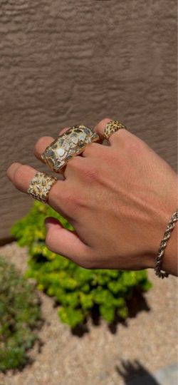 Chunky double nugget ring
