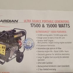 Generator: Generac Guardian 15kW/22.5kW (Surge), Model# 4582