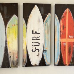 Surfboard Print On Wrapped Canvas