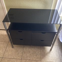 TV Stand, Glass Top Storage, Office, Home