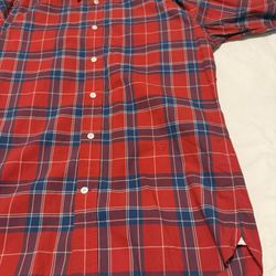 Louis Vuitton Men's  Long sleeve Red Plaid Shirt Size M  Red Tartan Check 