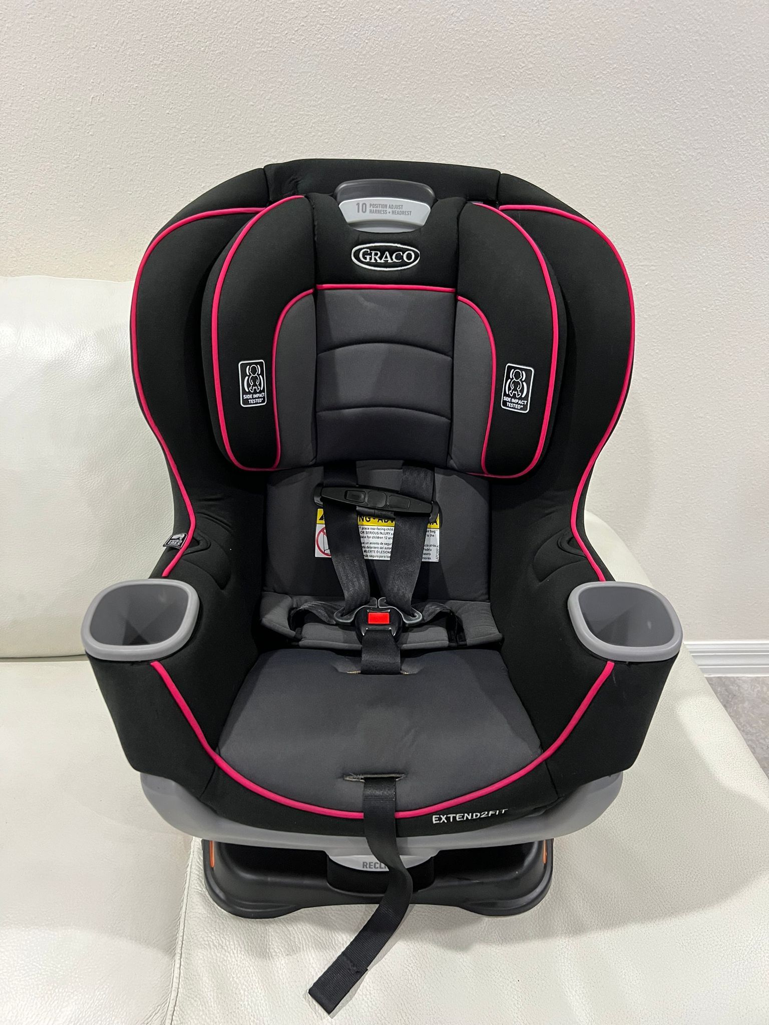 Graco EXTEND 2FIT pink car seat, double facing, recliner, convertible, all ares