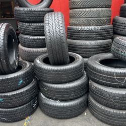225/55R17 DUNLOP A SET OF FOUR USED TIRES