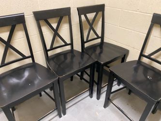 Black Dining / Kitchen Table Chairs Set of 4