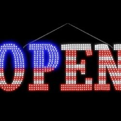 USA Flag 40"x14" Extra Large LED Open Signs for Business
